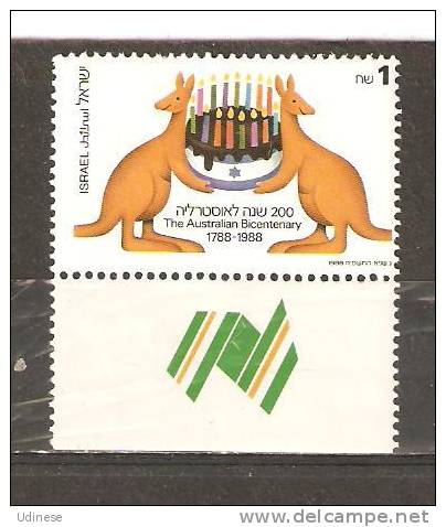 ISRAEL 1988 - AUSTRALIA BICENTENARY  - MH MINT HINGED - Neufs (avec Tabs)