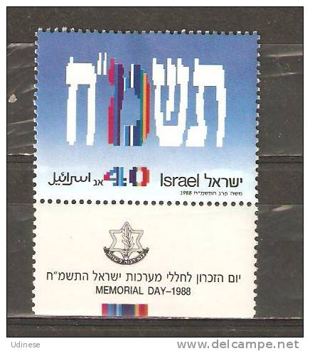 ISRAEL 1988 - MEMORIAL DAY  - MH MINT HINGED - Neufs (avec Tabs)