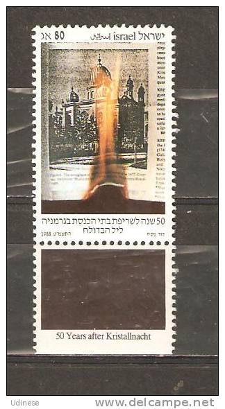 ISRAEL 1988 - KRISTALLNACHT  - MH MINT HINGED - Neufs (avec Tabs)