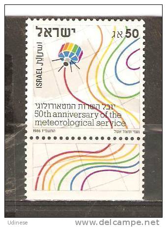 ISRAEL 1986 -METEOROLOGICAL SERVICE   - MH MINT HINGED - Nuovi (con Tab)