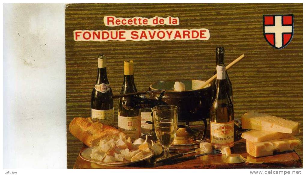 Carte  De  Recette  ( Fondue   Savoyarde )) Verso  Voir Scan - Recettes (cuisine)