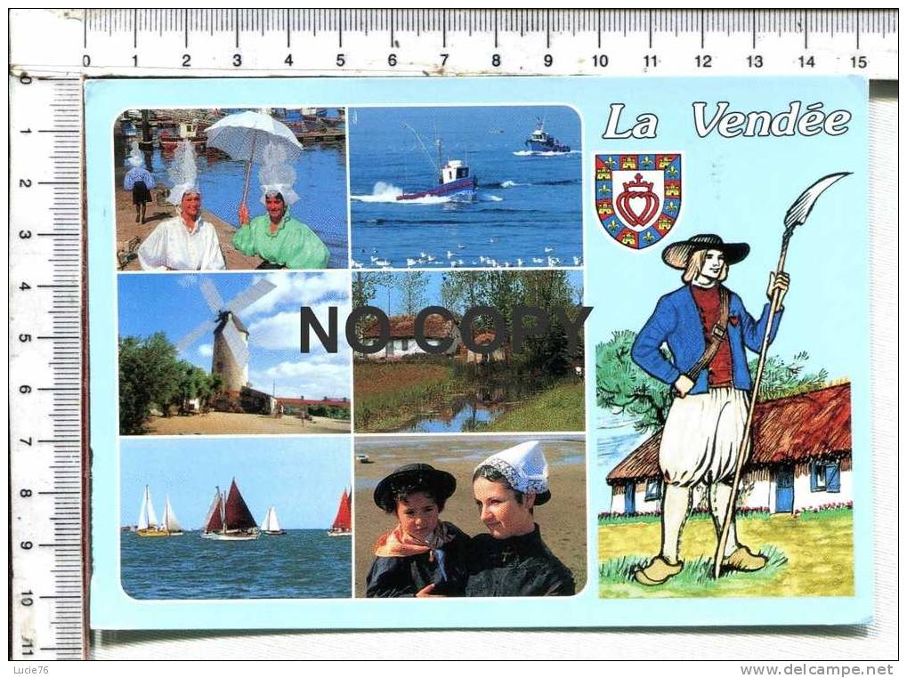 LA VENDEE  TOURISTIQUE  -  6 Vues  Et Dessin - Poitou-Charentes