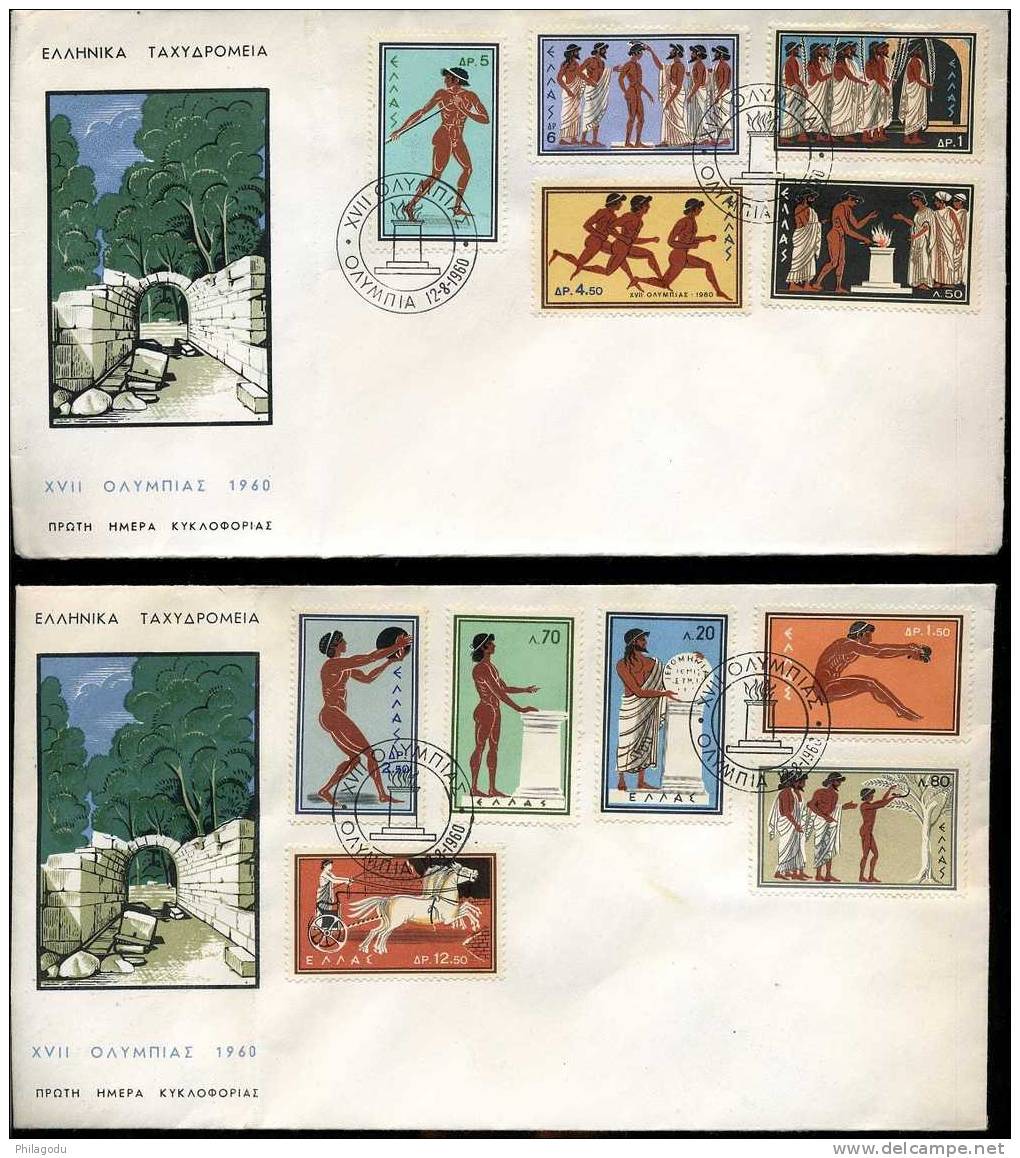 Grece Olympique 1960  FDC  Yv 713/723  Mi 734/744 - Brieven En Documenten