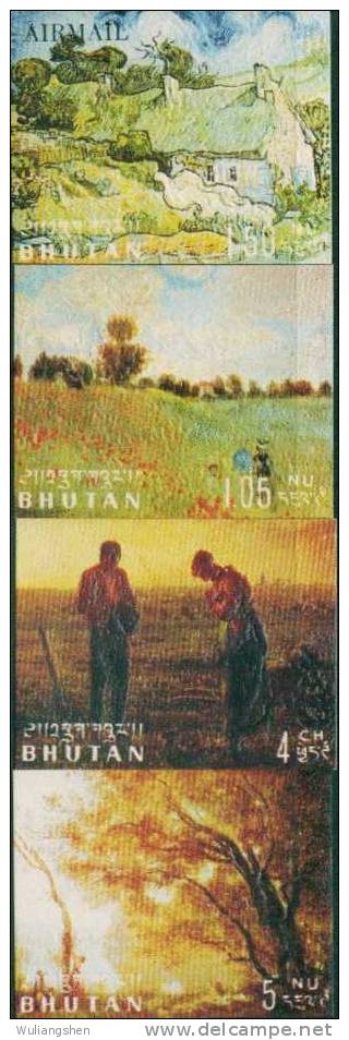 AW0460 The Kingdom Of Bhutan 1968 Paintings 15v MNH - Grabados