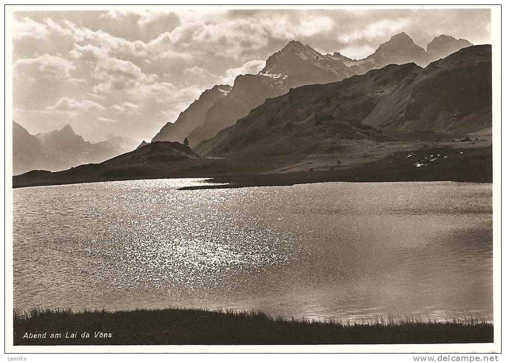 Abend Am Lai Da Vons Photographie E. Simmen Splügen 1943 - Splügen