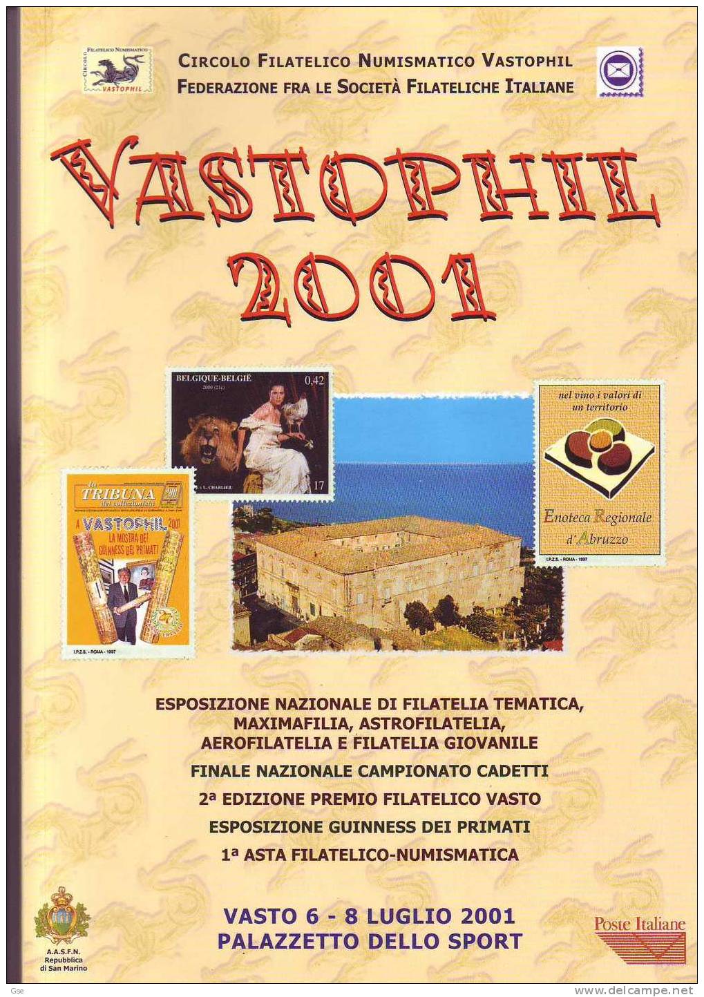 VASTOPHIL 2001 - Esposizione.Mondiale Di Filatelia Tematica - Altri & Non Classificati