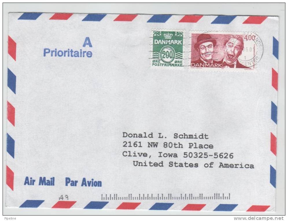 Denmark Air Mail Cover Sent To USA 2001 - Airmail