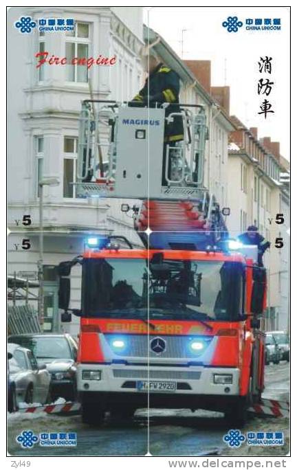 A04346 China Phone Cards Fire Engine Puzzle 49pcs - Pompiers