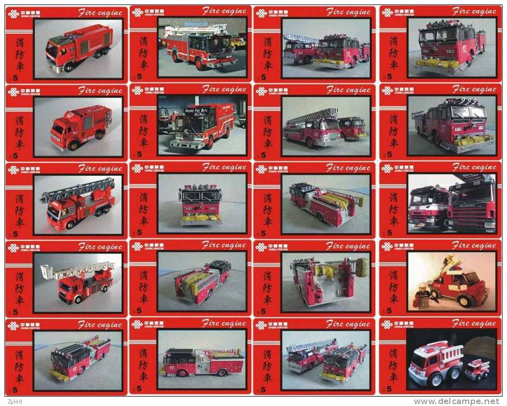 A04348 China Phone Cards Fire Engine 46pcs - Pompiers