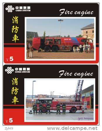 A04348 China Phone Cards Fire Engine 46pcs - Feuerwehr