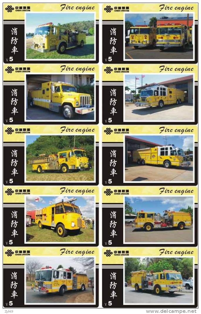 A04348 China Phone Cards Fire Engine 46pcs - Brandweer