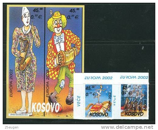 KOSOVO 2002 EUROPA CEPT SET+MS  MNH - Kosovo