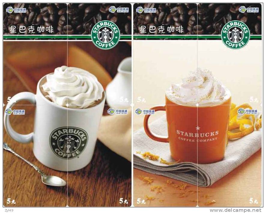 B04029 China phone cards Starbucks coffee puzzle 88pcs