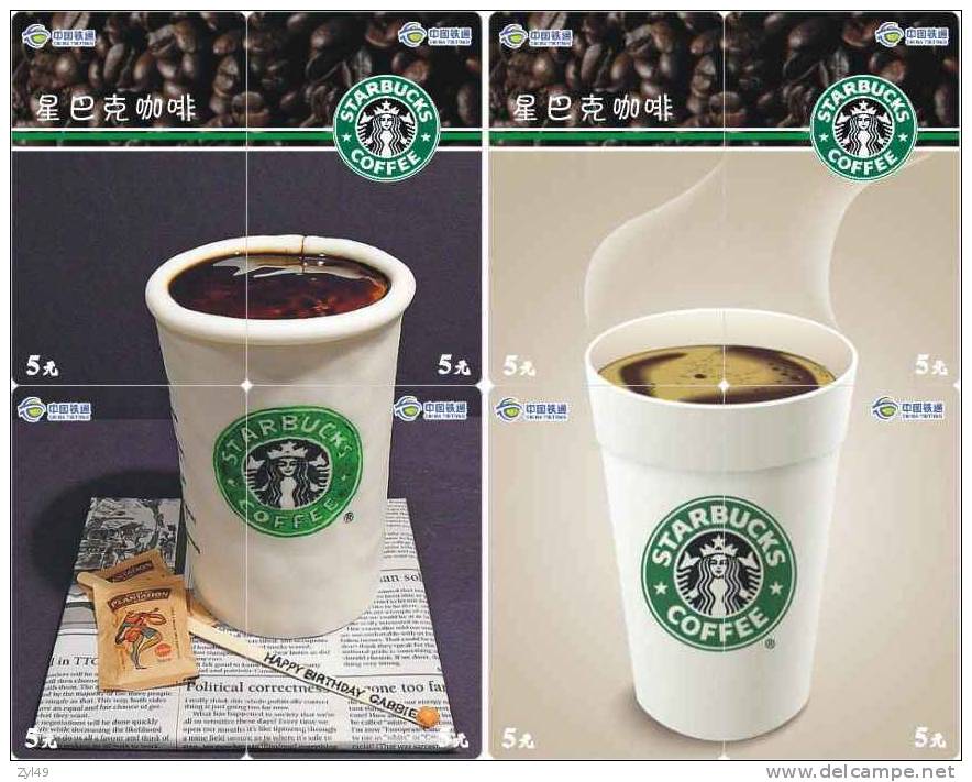 B04029 China phone cards Starbucks coffee puzzle 88pcs