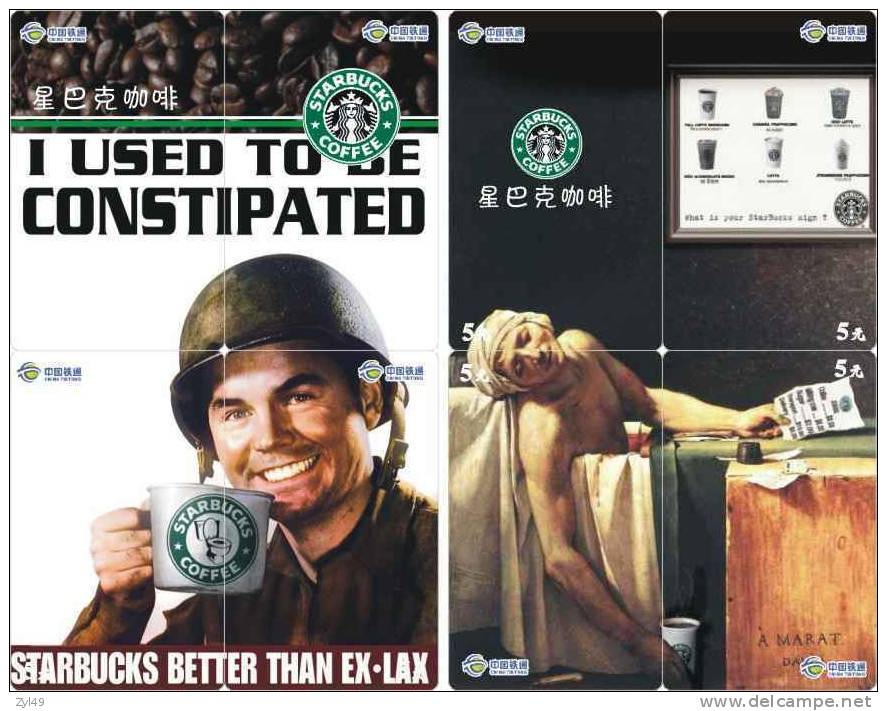B04029 China phone cards Starbucks coffee puzzle 88pcs
