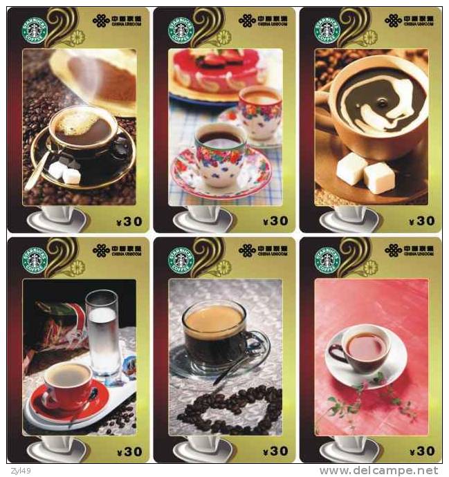 B04039 China Phone Cards Starbucks Coffee 21pcs - Alimentación