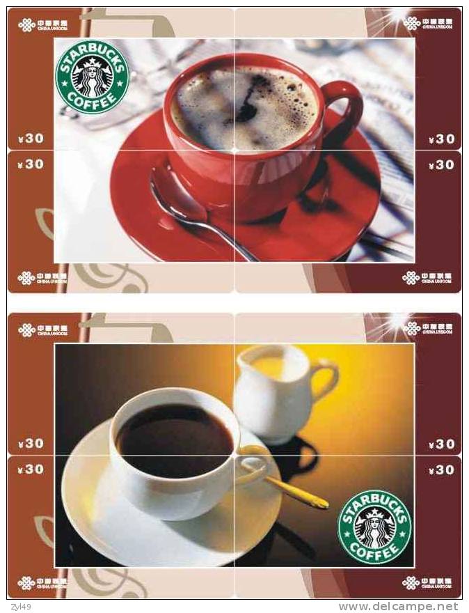 B04037 China phone cards Starbucks coffee puzzle 64pcs