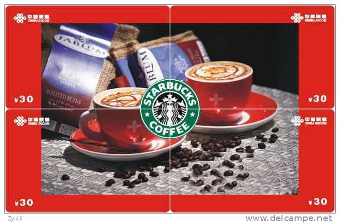 B04040 China Phone Cards Starbucks Coffee Puzzle 20pcs - Alimentación