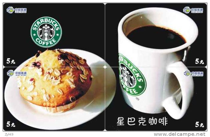 B04041 China phone cards Starbucks coffee puzzle 52pcs