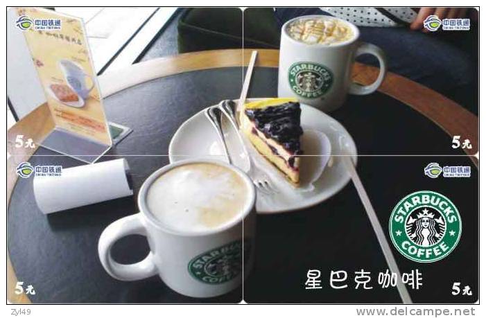 B04041 China phone cards Starbucks coffee puzzle 52pcs
