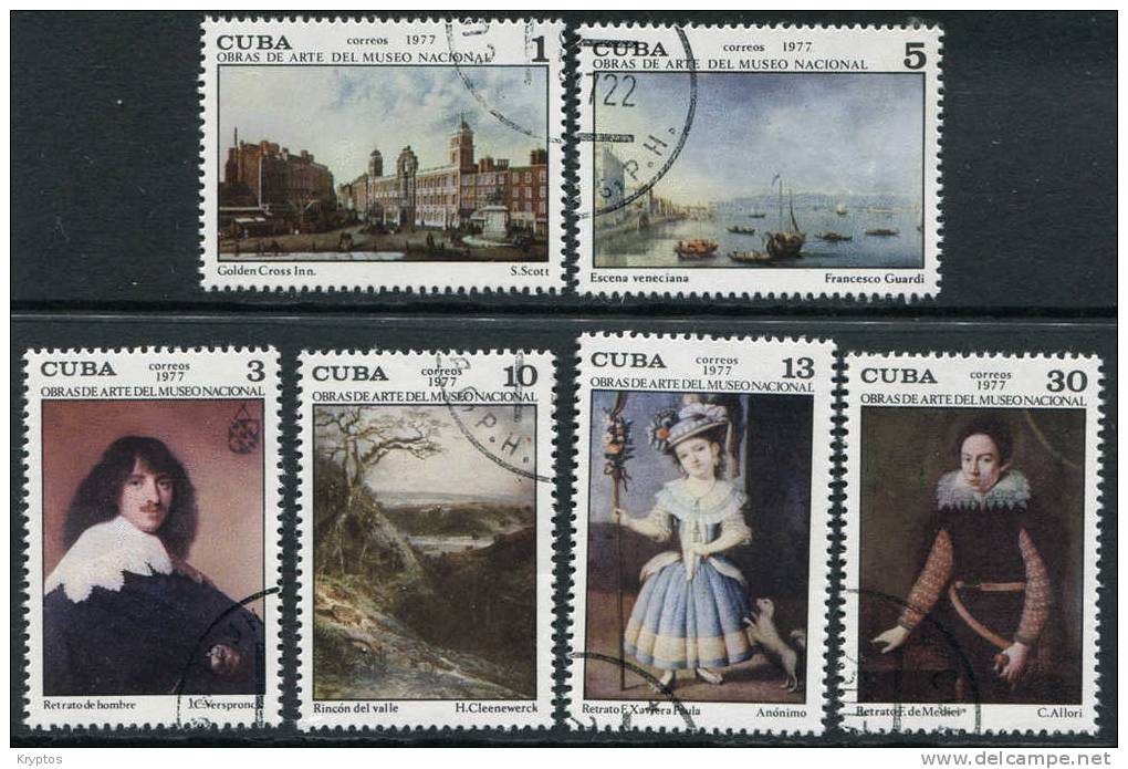 Cuba - 1977 - Paintings - Complete Set (6 Stamps) - Oblitérés