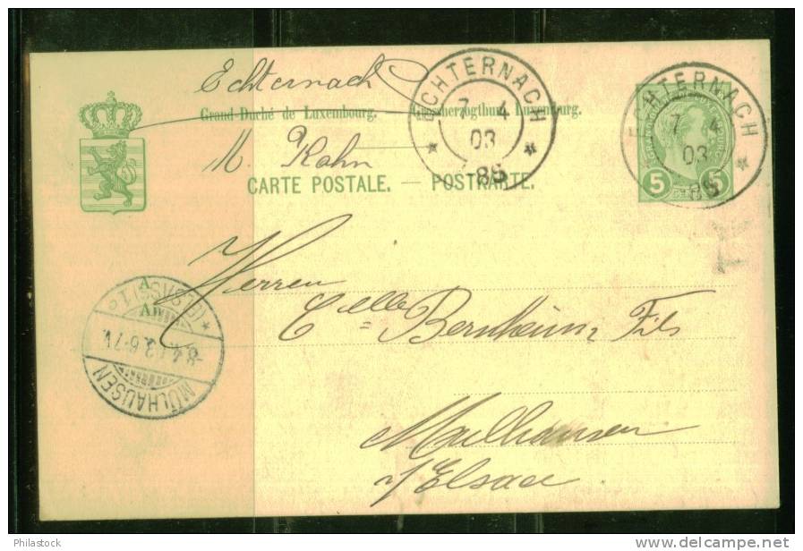 LUXEMBOURG 1903 S/EP Pour La France - Stamped Stationery