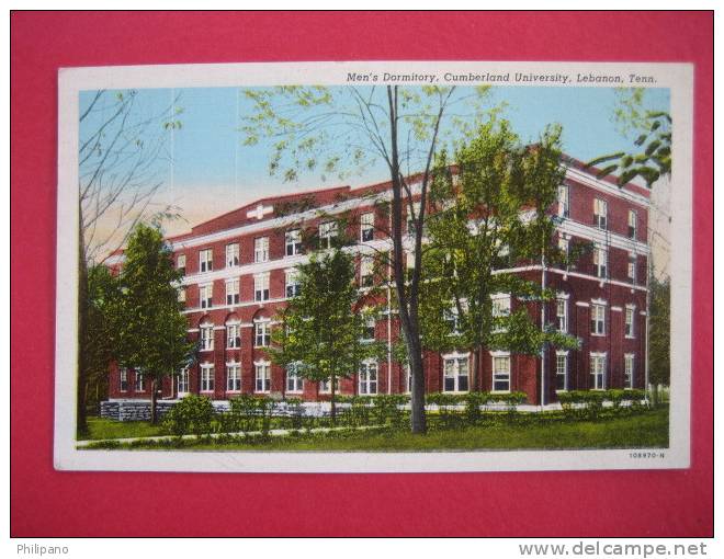 Lebanon TN  Cumberland University Men Dormitory 1949 Cancel   -{Ref 104} - Sonstige & Ohne Zuordnung