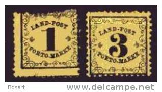 Timbre Allemagne Bade  Taxe Lot De 2 T. N°1 Et 2 .1862.c11€ - Neufs