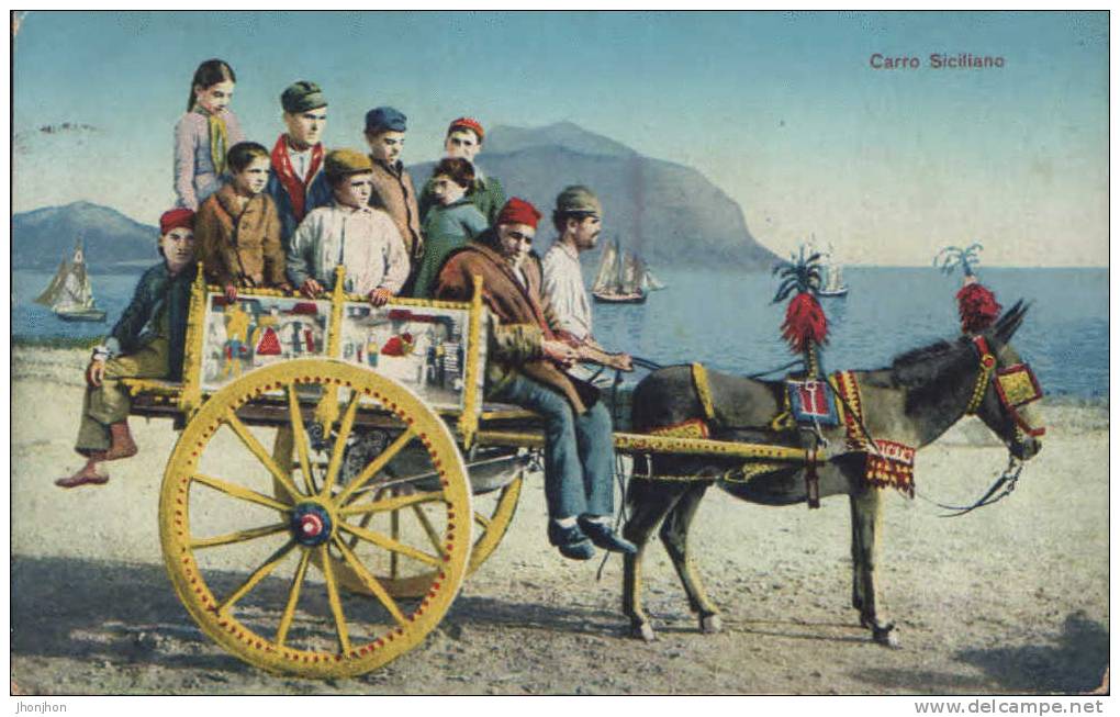 Italia-Postcard 1931-Sicilian Cart(carro Siciliano) - Costumi