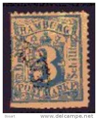 Timbre Allemagne Hambourg N°17 Ob.1864.c.50€ - Hamburg