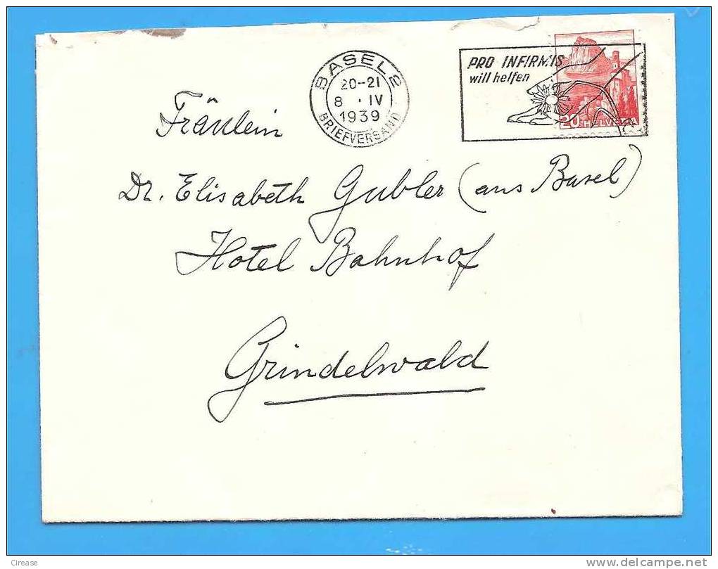 For Disabled. Switzerland  Cover 1939 - Handicaps