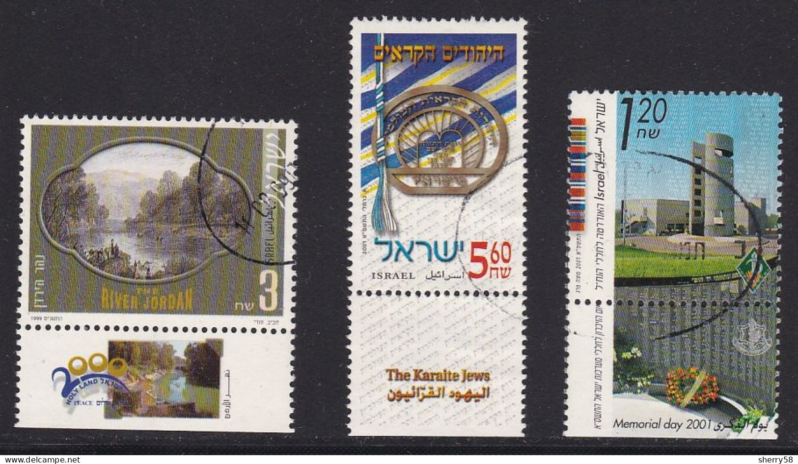 ISRAEL-1997-1999-2001-IVE RT.1453,1557  Y 1571-PERFECTOS-USADOS- - Used Stamps (with Tabs)