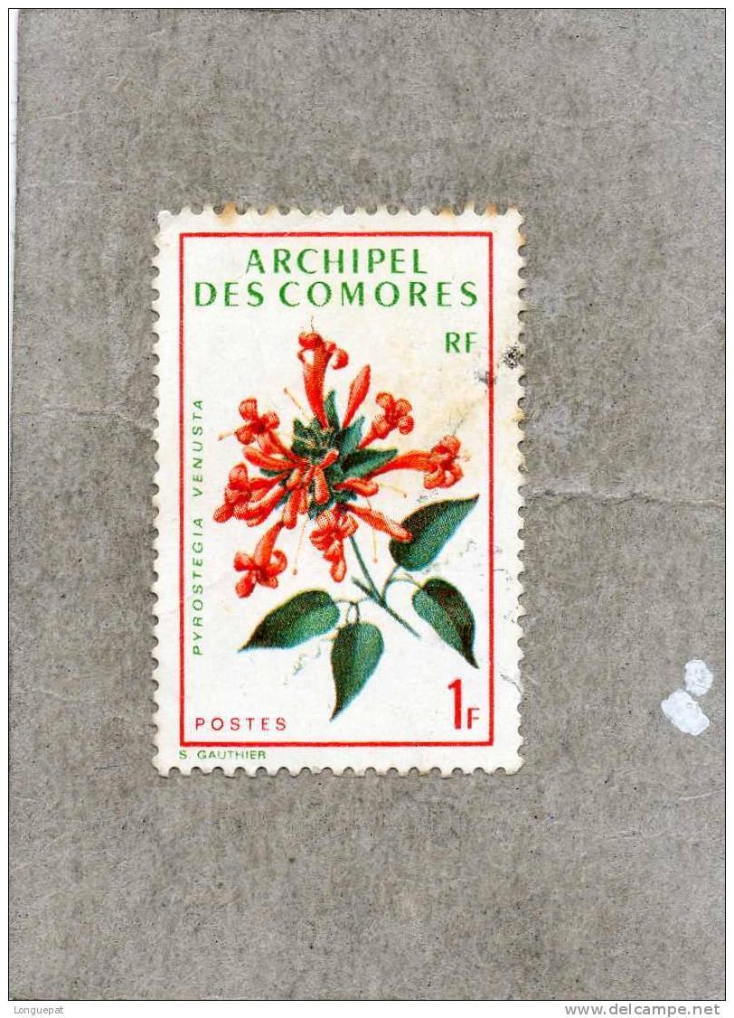 COMORES :   Fleurs : Pyrostegia Venusta  (liane Aurore, Liane Corail) - Used Stamps