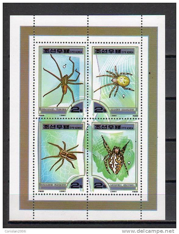 North Korea 2000 / Spiders / Block Of 4 - Spiders