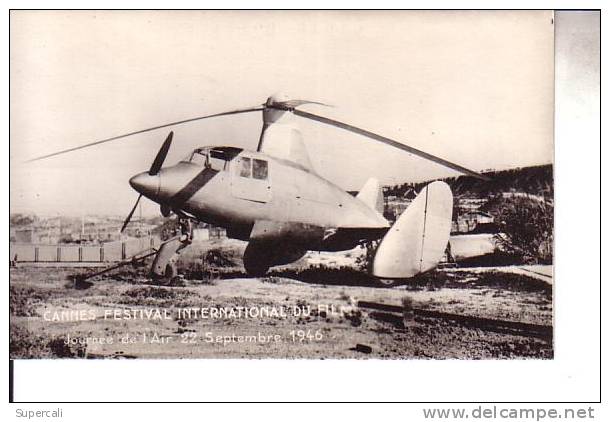 N°755 JOURNEE DE L´AIR. HELICOPTERE  .FESTIVAL INTERNATIONAL DU FILM CANNES 1946 TIRAGE REDUIT NUMEROTE. N° 000429 - Demonstrations