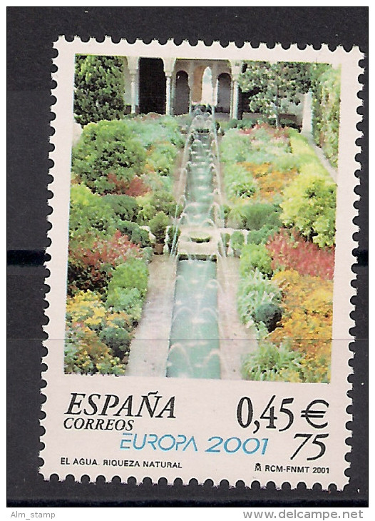 2001 Spanien  Mi. 3629 ** MNH Europa: Lebensspender Wasser - 2001