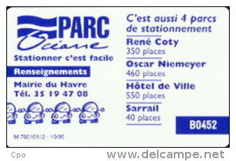 # PIAF FR.LHA3 LE HAVRE Numero Grave Au Verso 200u Iso ? Oct-95 76010112 - Tres Bon Etat - - Scontrini Di Parcheggio