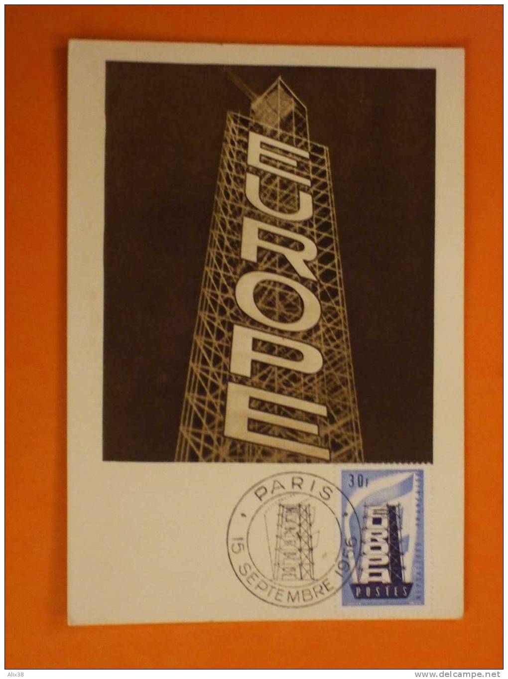 CARTE MAXIMA 1956-N°1077 Europa Sur Carte FDC 1er Jour Voyagée.  Superbe - 1956