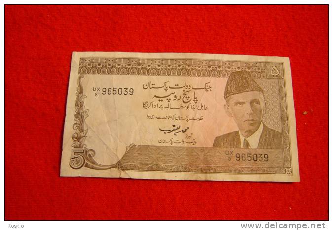 PAKISTAN 1 BILLETS 5 RUPEES / BEL  ETAT ONT SERVIS - Pakistan