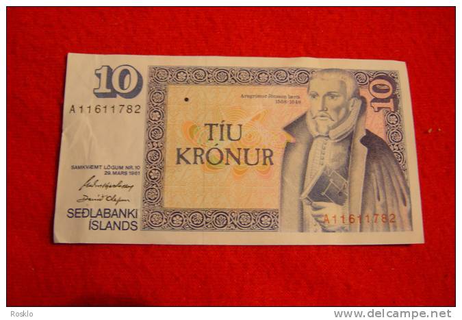 ISLANDS   1 BILLETS 10 KRONUR 1961 / BEL  ETAT ONT SERVIS - Island