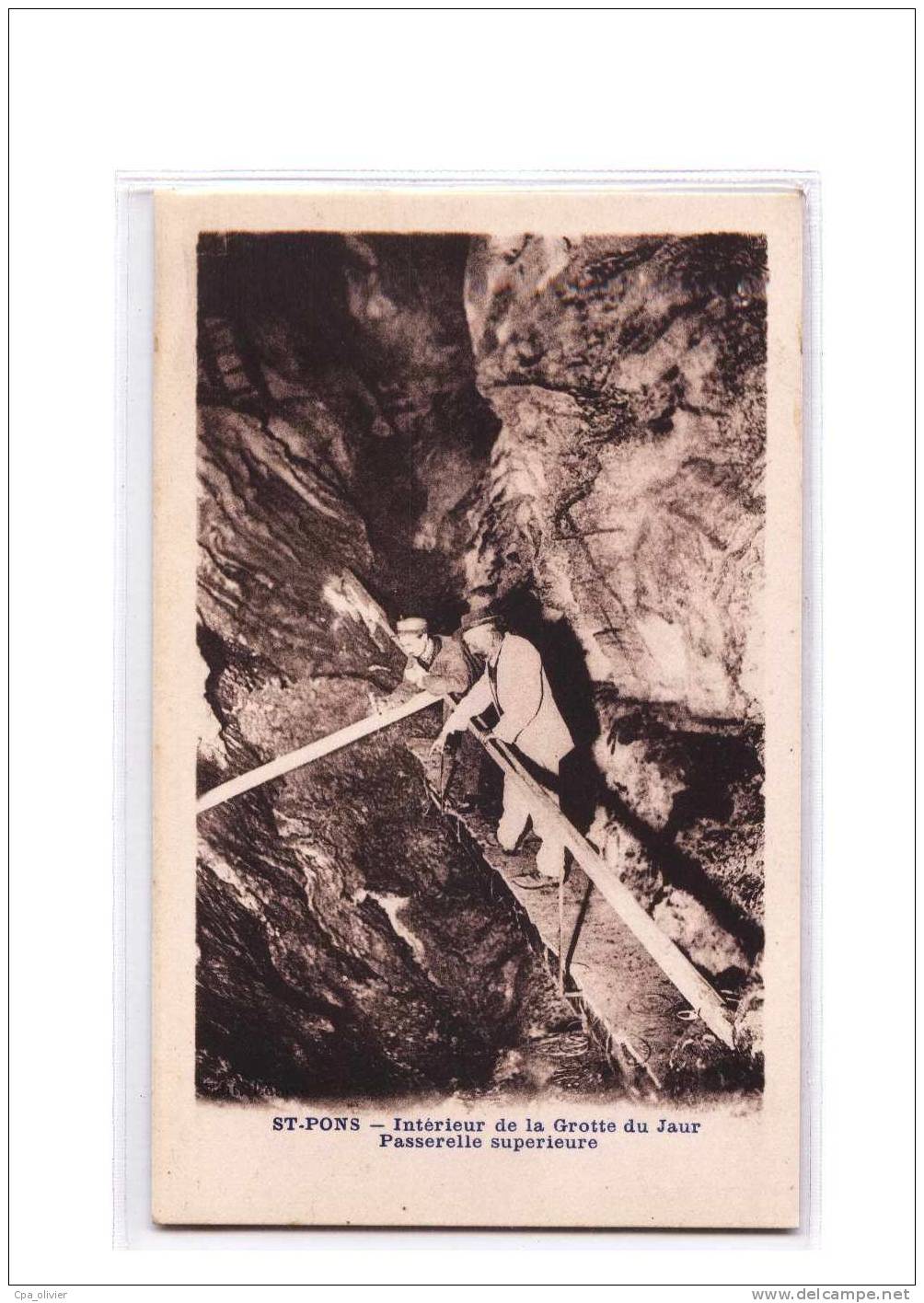 34 ST PONS Grotte Du Jaur, Intérieur, Passerelle Supérieure, Animée, Ed Létuvé, 193? - Saint-Pons-de-Thomières
