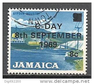 1 W Valeur Used, Oblitérée - JAMAICA - JAMAIQUE - Gypsum Industry * 1969  - N° 1261-23 - Jamaique (1962-...)