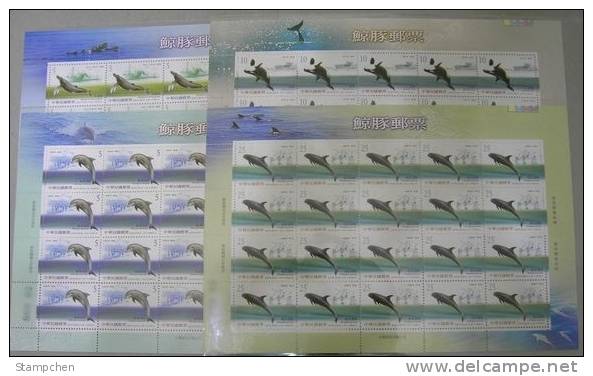 2002 Cetacean Stamps Sheets Whale Dolphin Fishing Boat Whaler Fauna - Dolphins