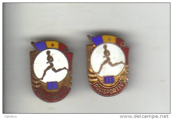 Romania Old Pin  Badges , All-round Athlete , Firts And Second Class - Athlétisme