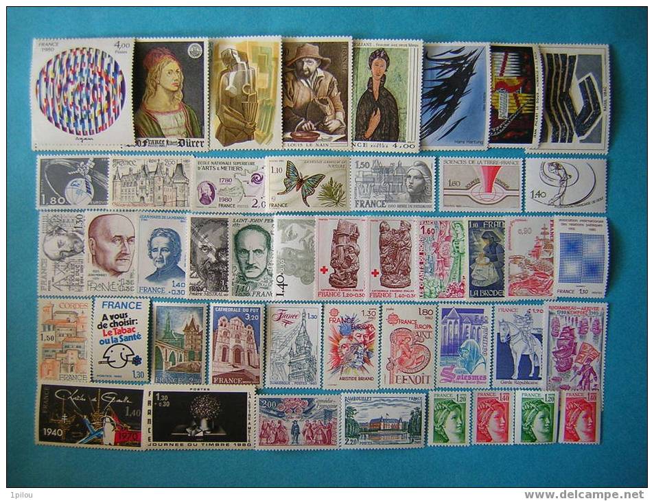 FRANCE ANNEE 1980 COMPLETE NEUVE**   45 TIMBRES. - 1980-1989