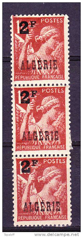 Algérie N°233 Neuf  Charniere Bande De Trois - Unused Stamps