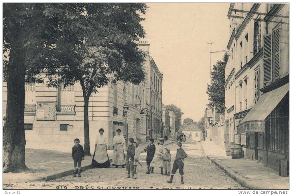 CPA ( 93 ) LE PRÈS-ST-GERVAIS / La Rue Emile Augier - - Le Pre Saint Gervais
