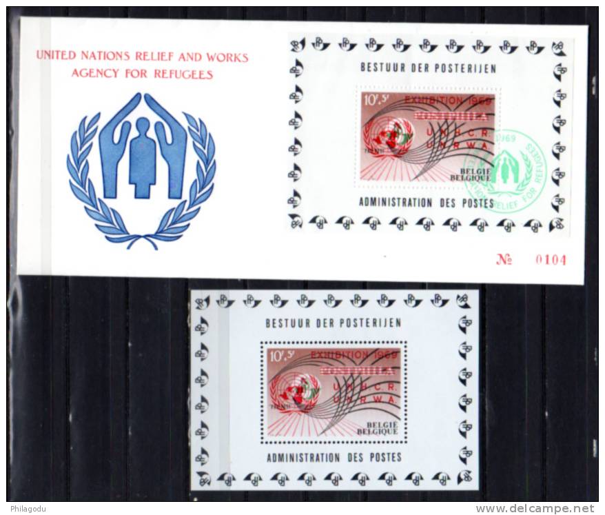 Belgique 1968, EXHIBITION 1969 U.N.R.W.A., PR 148 En Bloc Et Sur Lettre - Flüchtlinge