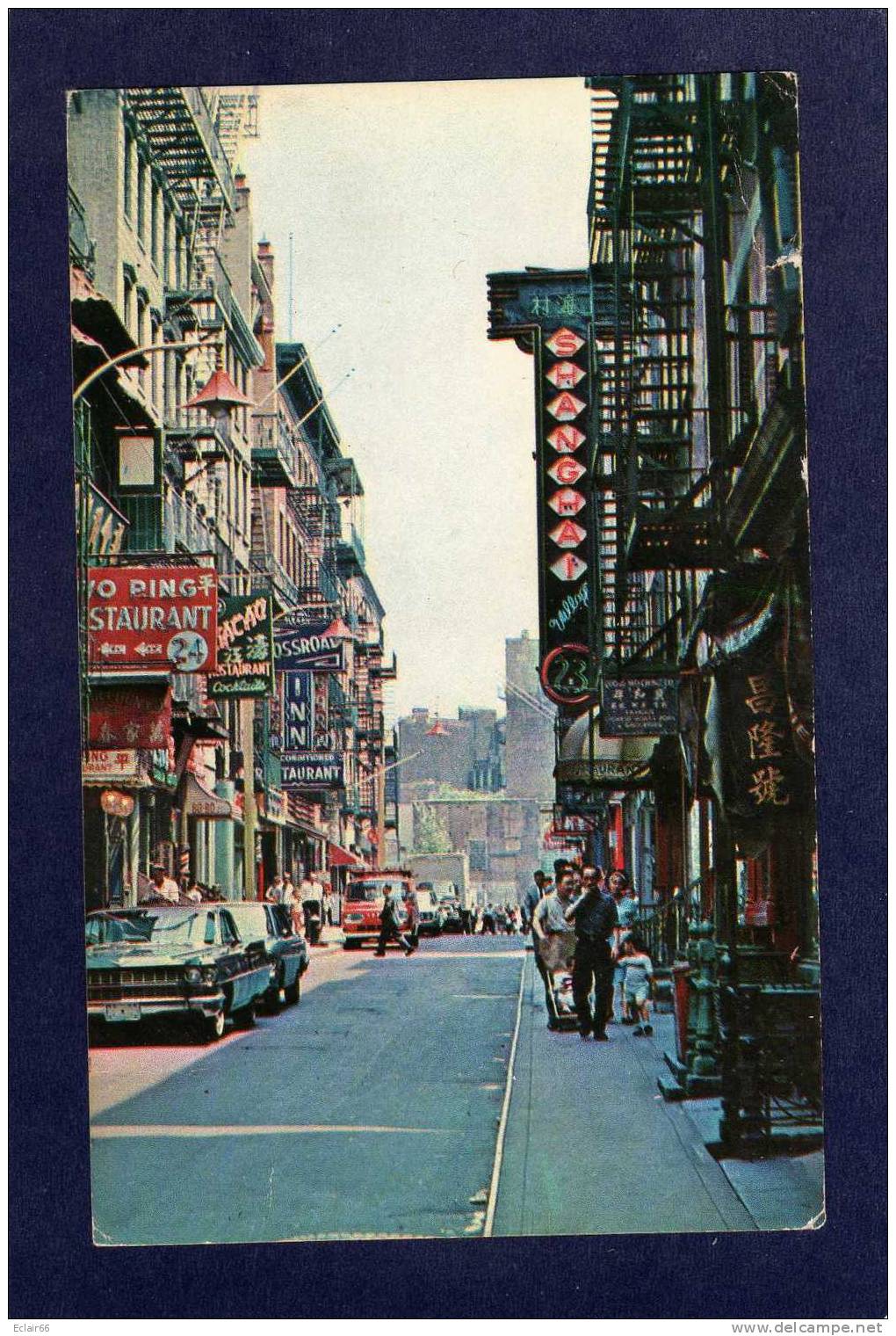 NEW   YORK  CITY    ( CHINATOWN )  Belle Carte Des Années 1960   Restaurants  Théatres - Bars, Hotels & Restaurants