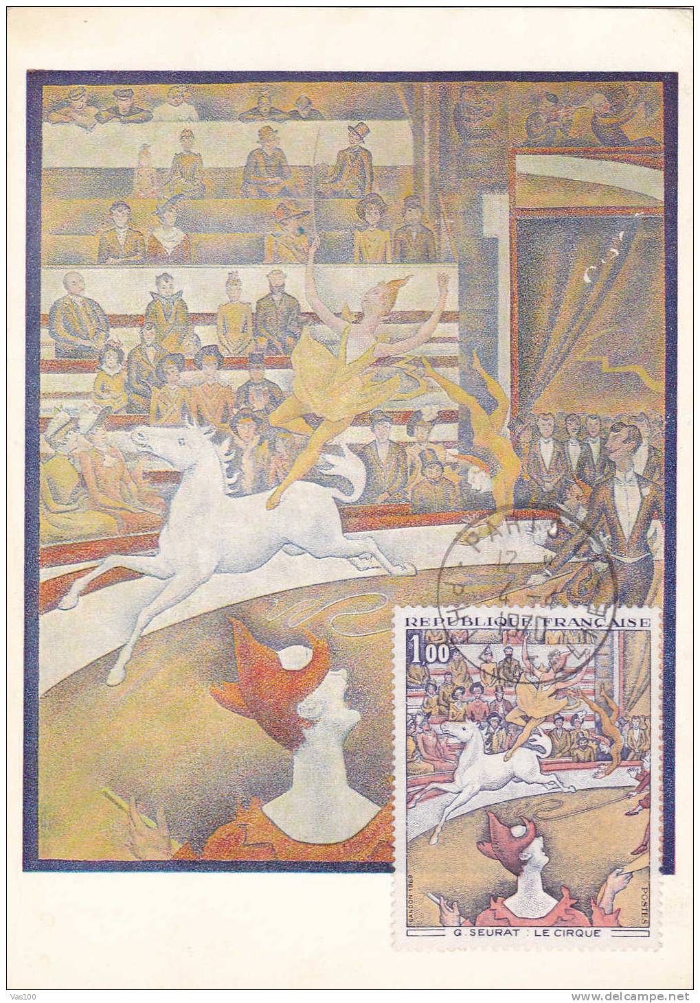 Circus,Cirque 1970 CM Maxicard,carte Maximum France. - Circus